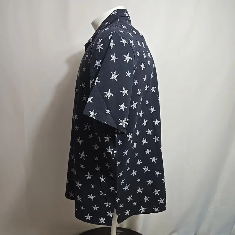 Vintage Polo Ralph Lauren Polo Shirt Mens Size XXL Navy Starfish All Over Print